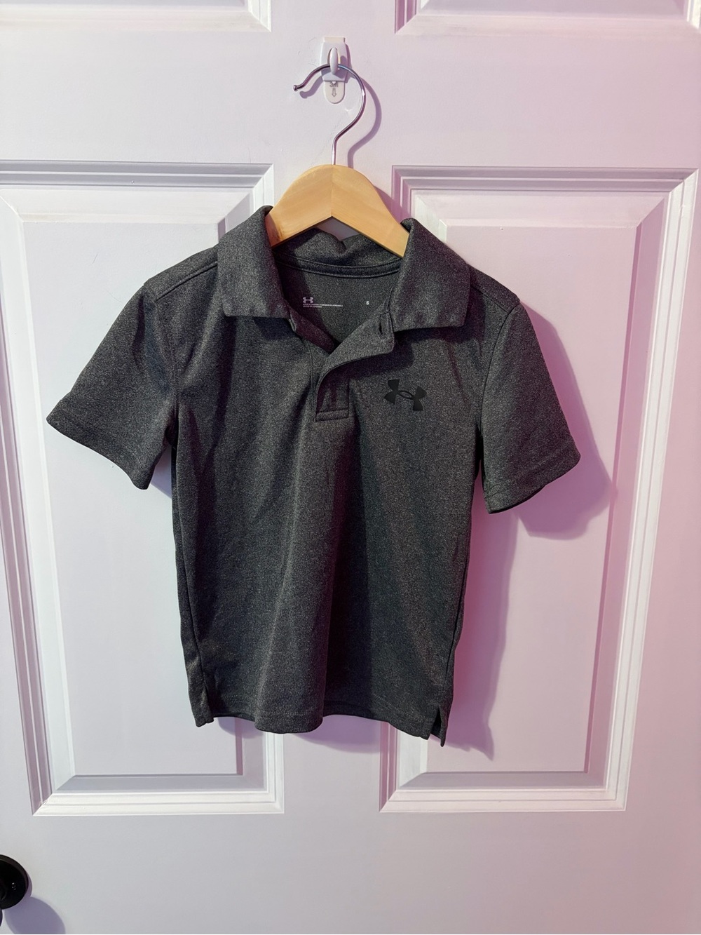 Under Armour Youth Short Sleeve Polo in Charcoal